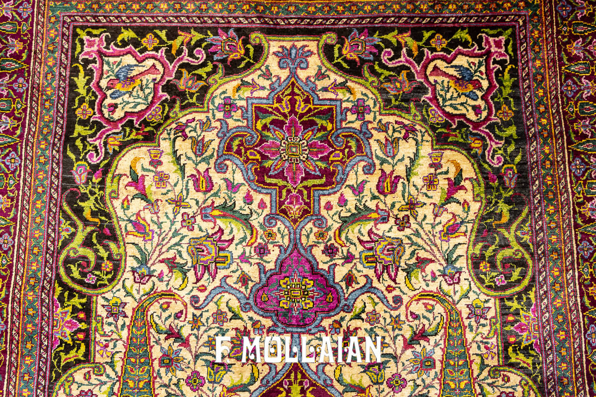 Rare Rug Farahan Silk Signed “Zel Al-Soltan” n°:705694
